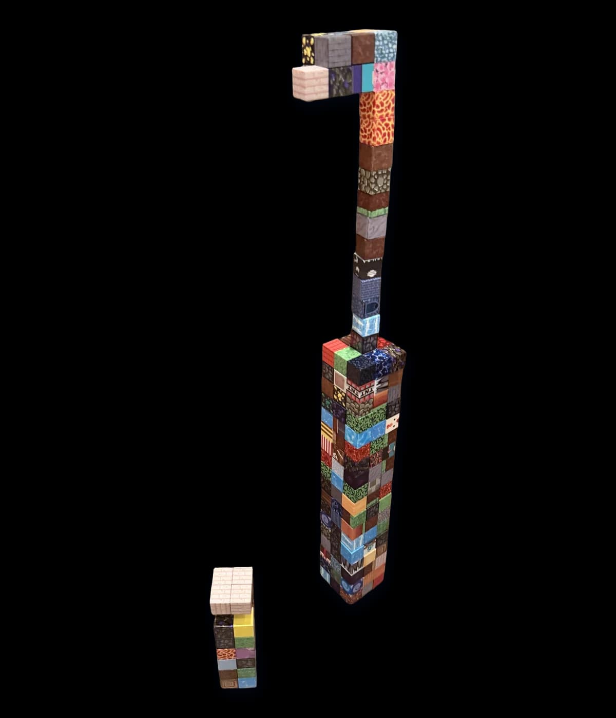 Toothbrush Tower, built with magnetic blocks